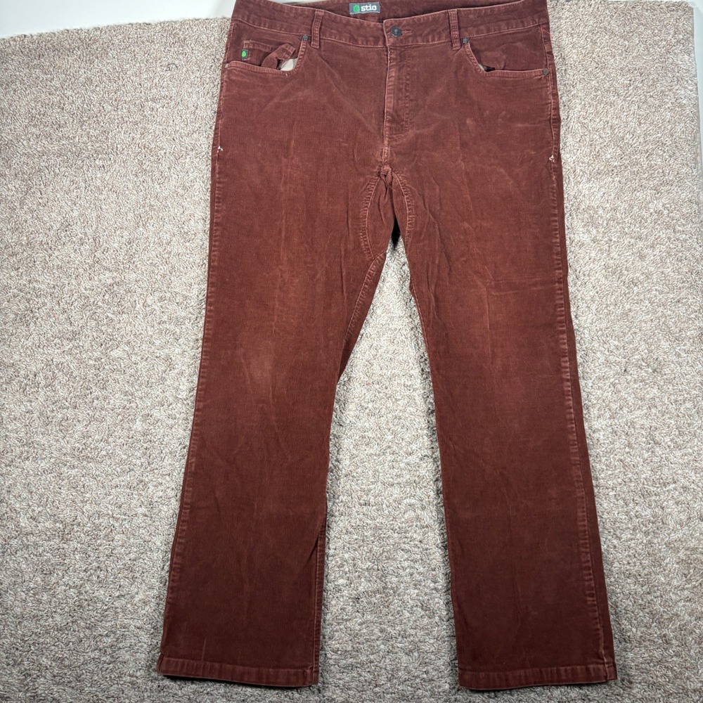 Stio Rivet Corduroy Pants Mens‎ 38S Rust Brown Organic Cotton Stretch